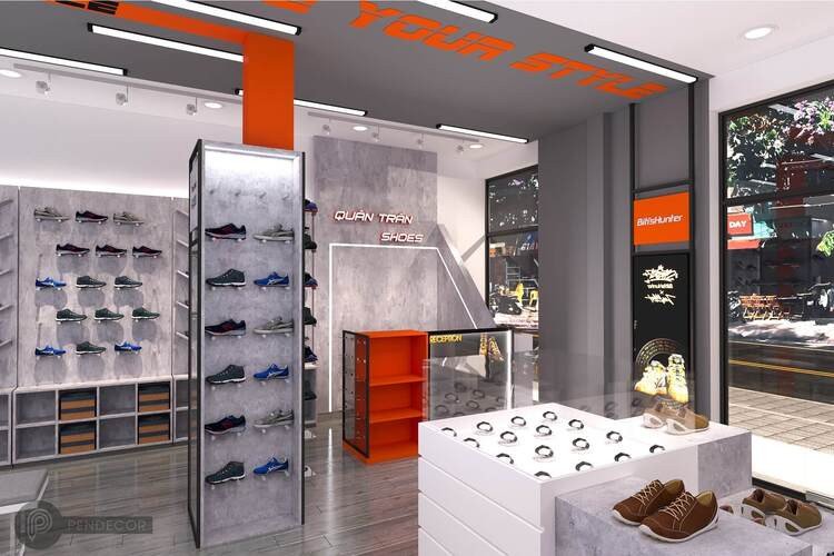 Tính thẩm mỹ của thi công shop giày thể thao ảnh hưởng đến quyết định mua hàng