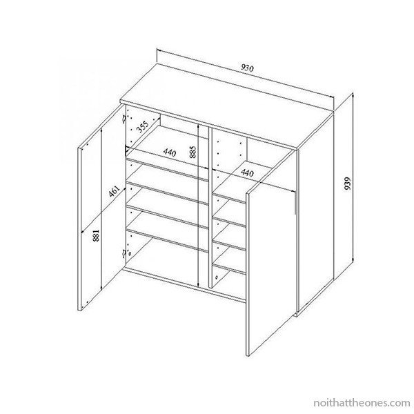 Tủ giày âm tường màu trắng tinh tế