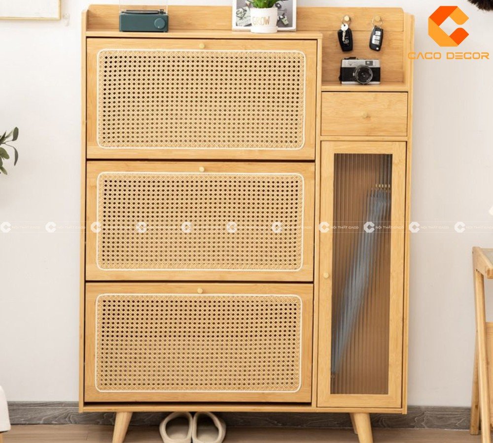 Tủ giày dép cửa lật thông minh, thiết kế gọn gàng và tiện dụng