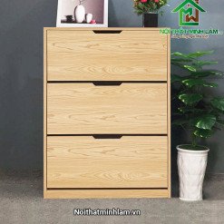 Tủ giày dép thông minh màu gỗ sang trọng, phù hợp với nhiều phong cách nội thất