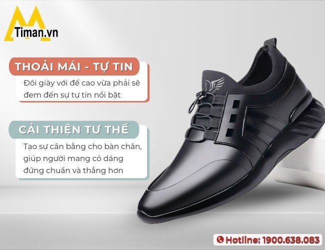 Tự tin thoải mái với giày thể thao nam đế cao hiện đại