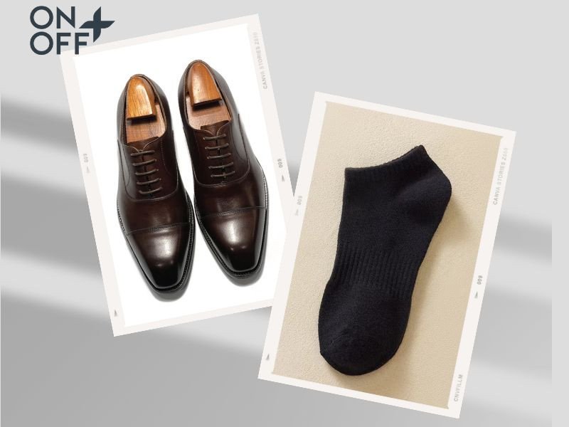 Vớ đen là lựa chọn an toàn và thanh lịch khi mang giày tây nâu, phù hợp nhiều dịp