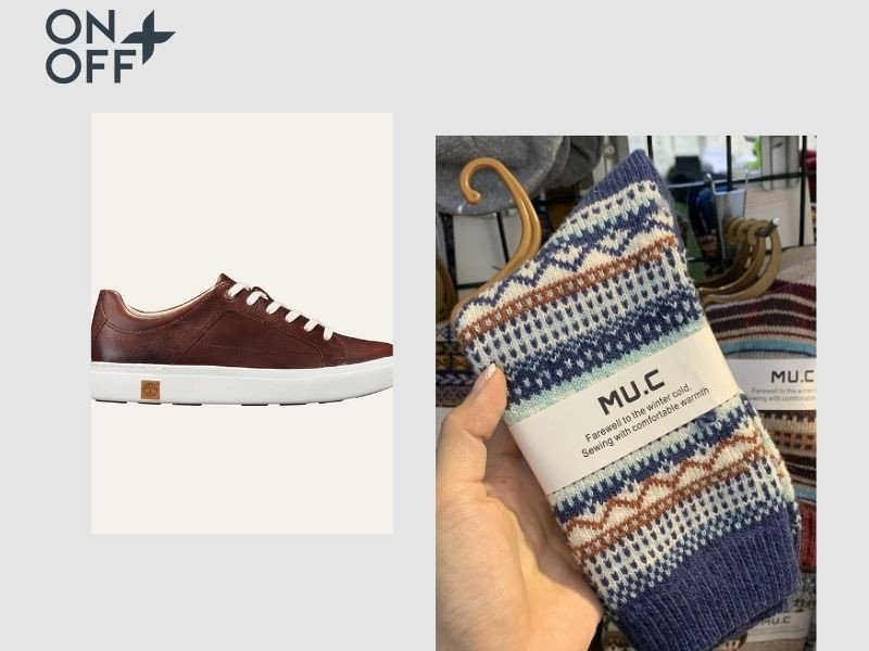 Vớ họa tiết vintage đơn giản là điểm nhấn độc đáo cho bộ trang phục có giày tây nâu