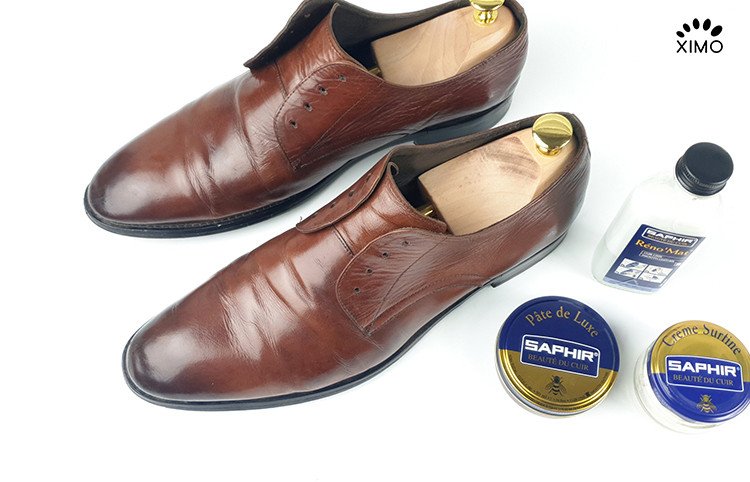 Xi đánh bóng giày da dạng kem và sáp của thương hiệu Saphir